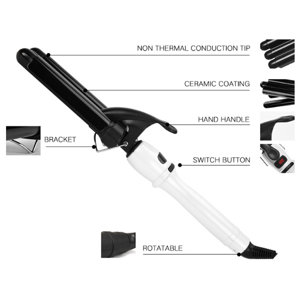 19mm/25mm/28mm Electric Hair Comb Curling Iron