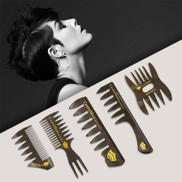 5 PCS Barber Hair Comb Styling Set with Gift Bag