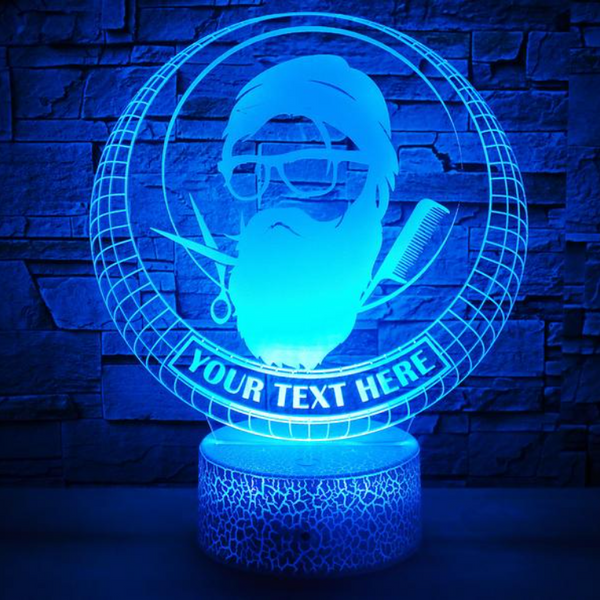 3D LED Personalized Lamp Barbershop D2