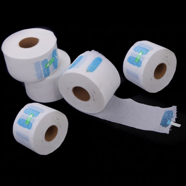5 Rolls Disposable Neck Paper Strips (white,black,green)