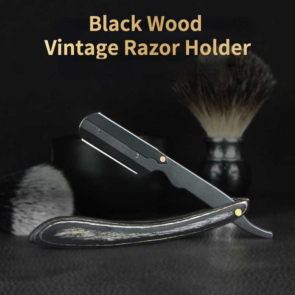 Black Wood Vintage Razor Holder