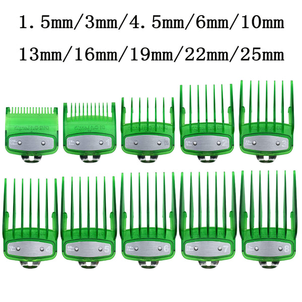 Clear Green 10pcs Clipper Guards For Wahl