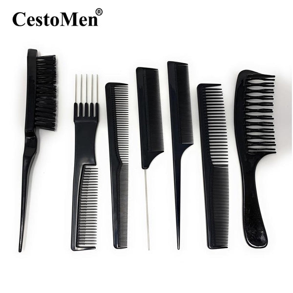 7pcs Professional Set of Combs and Brush