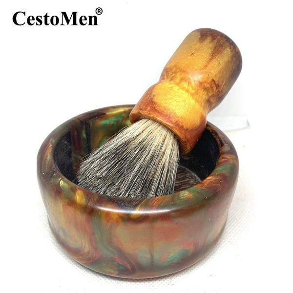 CestoMen Badger shave set, shaving brush with bowl